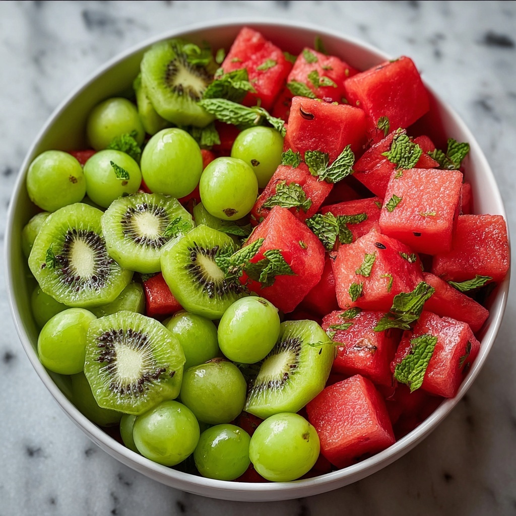 Watermelon Kiwi and Green Grape Salad Recipe - Recipe Image