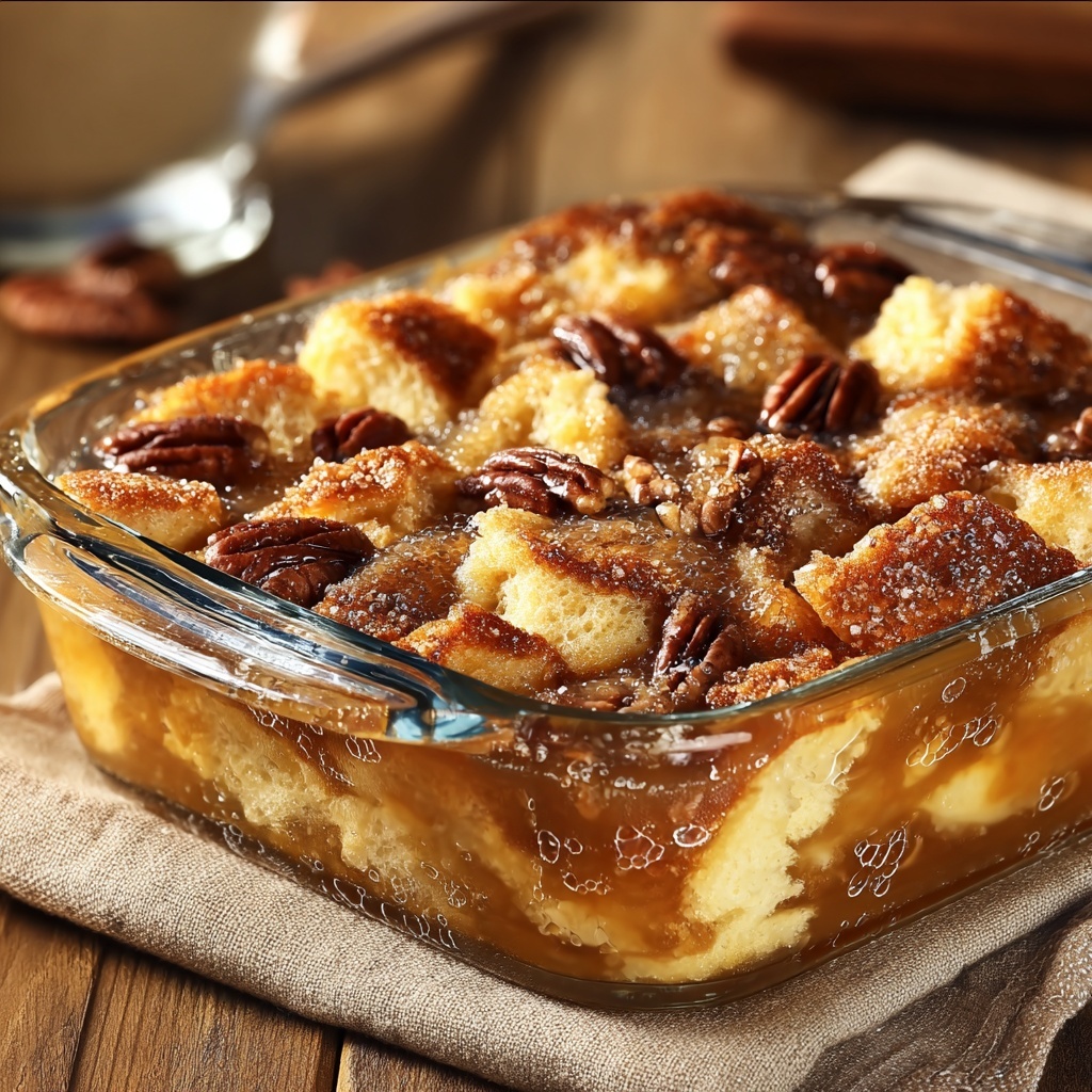 Pecan Pie Bread Pudding Recipe - Recipe Image
