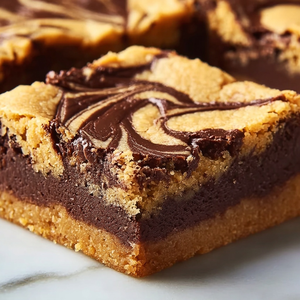 Peanut Butter Chocolate Swirl Blondies Recipe - Recipe Image