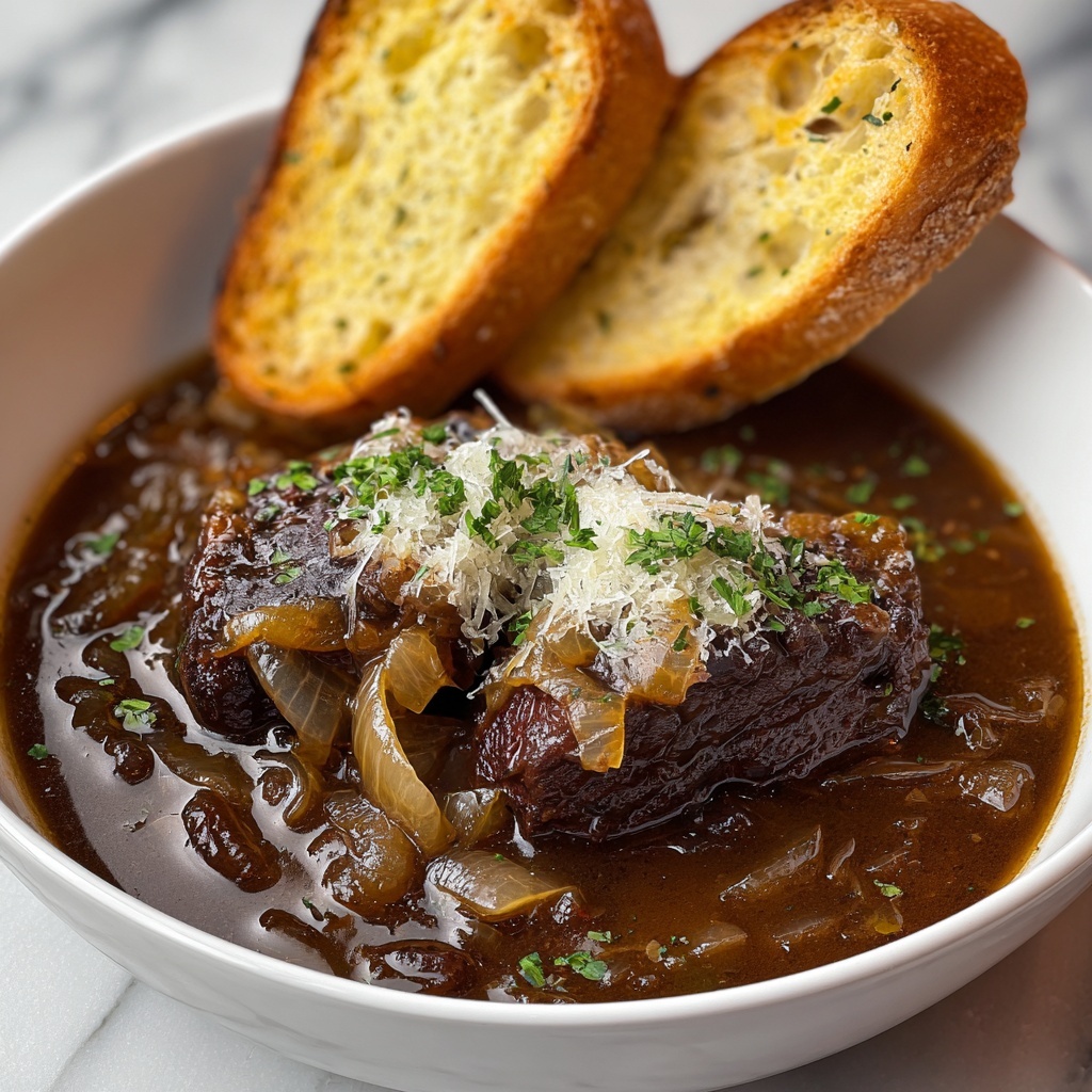 French Onion Beef Short Rib Soup Recipe - Recipe Image
