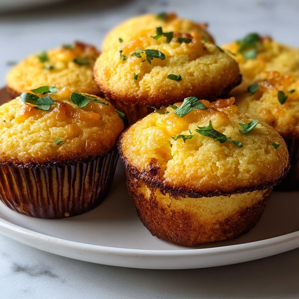 Spicy Cheddar Jalapeño Cornbread Muffins Recipe - Recipe Image