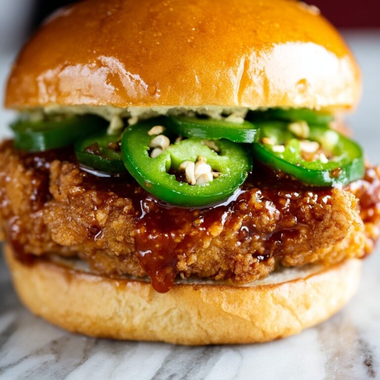 Crispy Fried Chicken Sandwich with Hot Honey and Jalapeños Recipe