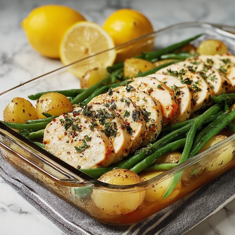 One-Pan Garlic Herb Chicken with Potatoes & Green Beans Recipe