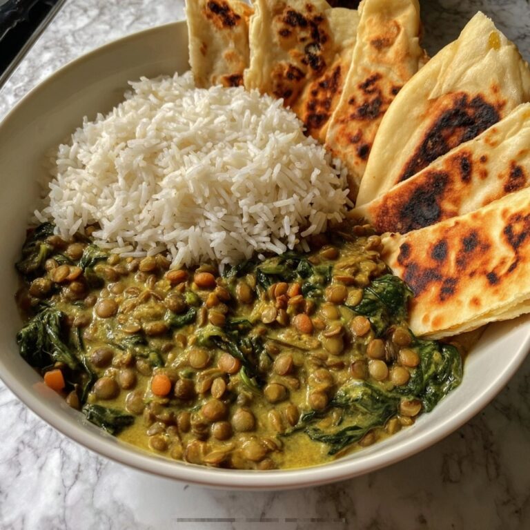 Creamy Coconut Curry Lentils with Spinach Recipe