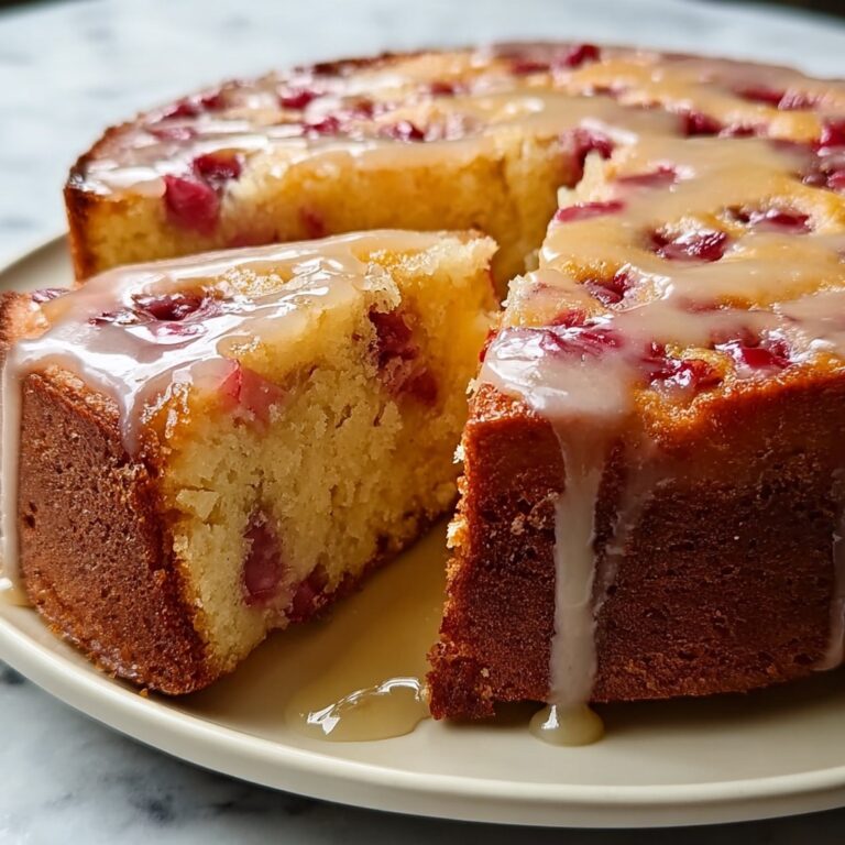 Rhubarb Cake with Butter Sauce Recipe
