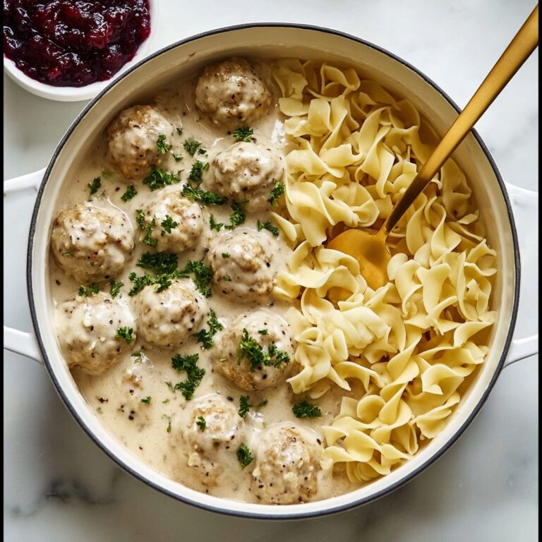 Swedish Meatballs with Rich Creamy Sauce and Lingonberry Jam Recipe