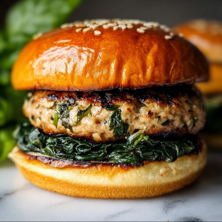 White Cheddar and Spinach Chicken Burgers Recipe