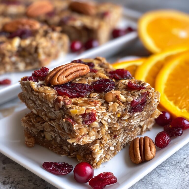Cranberry, Orange & Pecan Oatmeal Bars Recipe