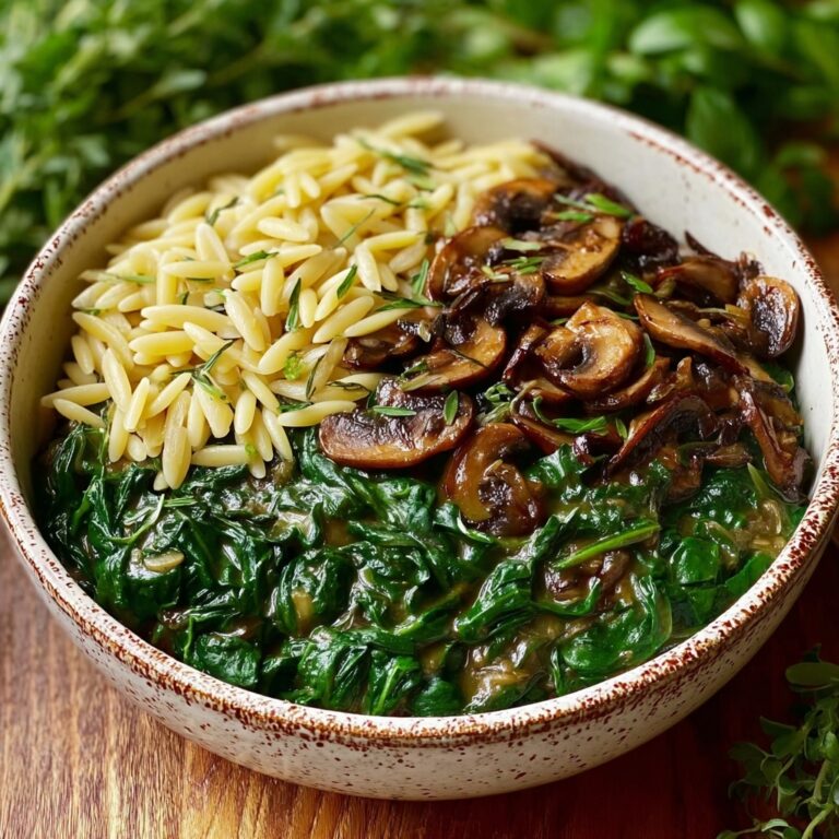 Creamy Spinach Mushroom Orzo Recipe