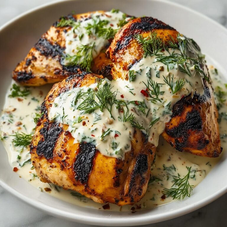 Grilled Chicken Breast with Creamy Dill Sauce Recipe