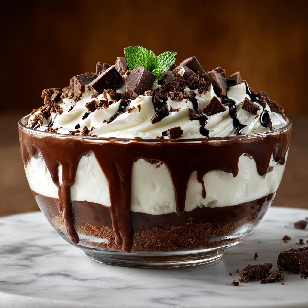 Chocolate Cheesecake Trifle with Chocolate Drizzle Recipe - Recipe Image