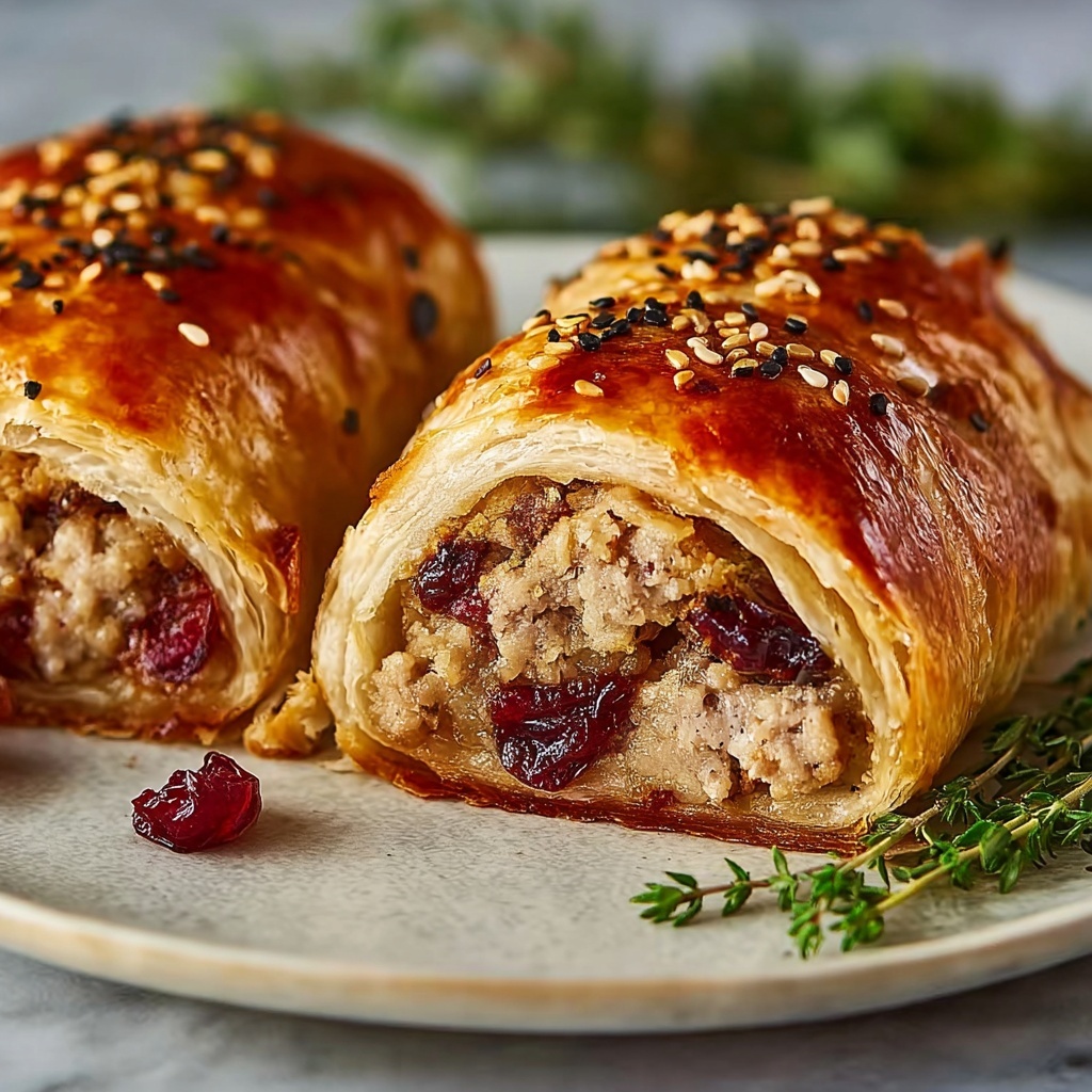 Turkey and Cranberry Sausage Rolls Recipe - Recipe Image