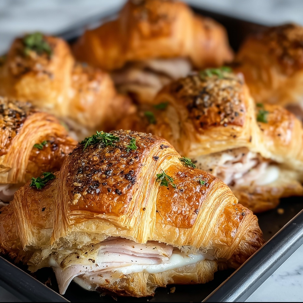 Buttery Garlic Baked Croissants Recipe - Recipe Image