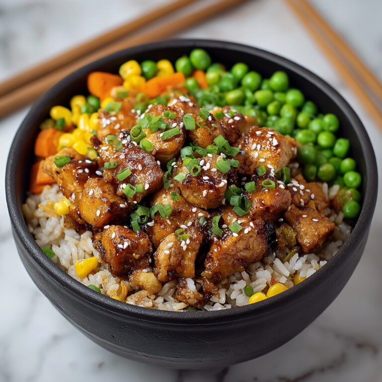 High Protein Crispy Garlic Chicken Fried Rice Recipe
